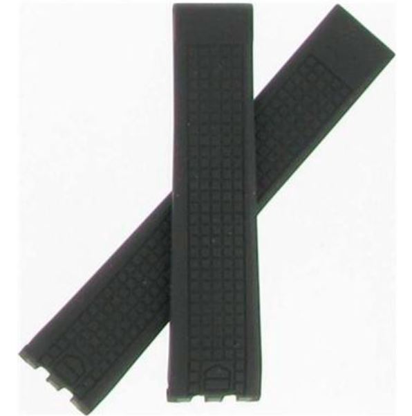 Ремень Tag Heuer FT6015, из каучука, черный, размер 21/18 мм