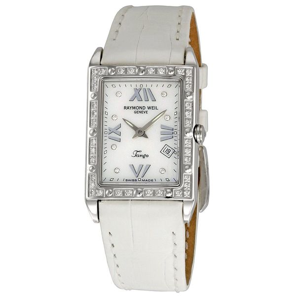 Ремень Raymond Weil SI1808-TANGOB-C4, из кожи телёнка, белый, размер 18 мм