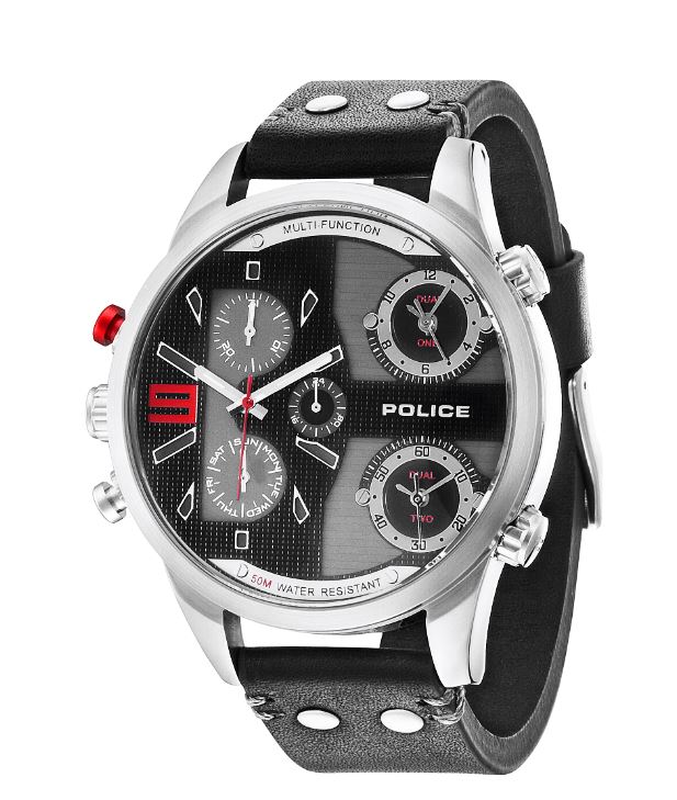 Ремень Police 03-PL.14374JS/02, из кожи телёнка, черный, размер