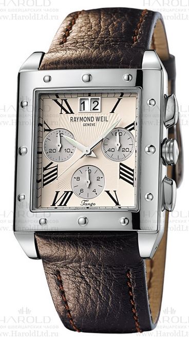 Ремешок Raymond Weil оригинал из кожи теленка, коричневый, 23мм, с застежкой из нерж. стали, для часов Raymond Weil Tango 4881
