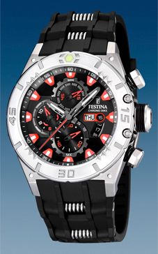 Ремень Festina BC06955, из каучука, черный, размер 24 мм