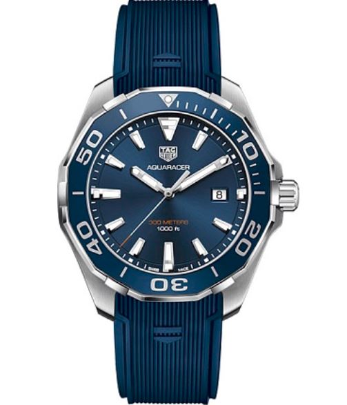 Ремень Tag Heuer FT6153, из каучука, синий