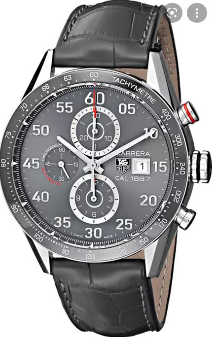 Ремень Tag Heuer FX6313, из кожи, серый