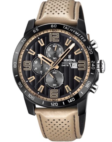 Ремень Festina BC10073, из кожи телёнка, бежевый, размер 23 мм