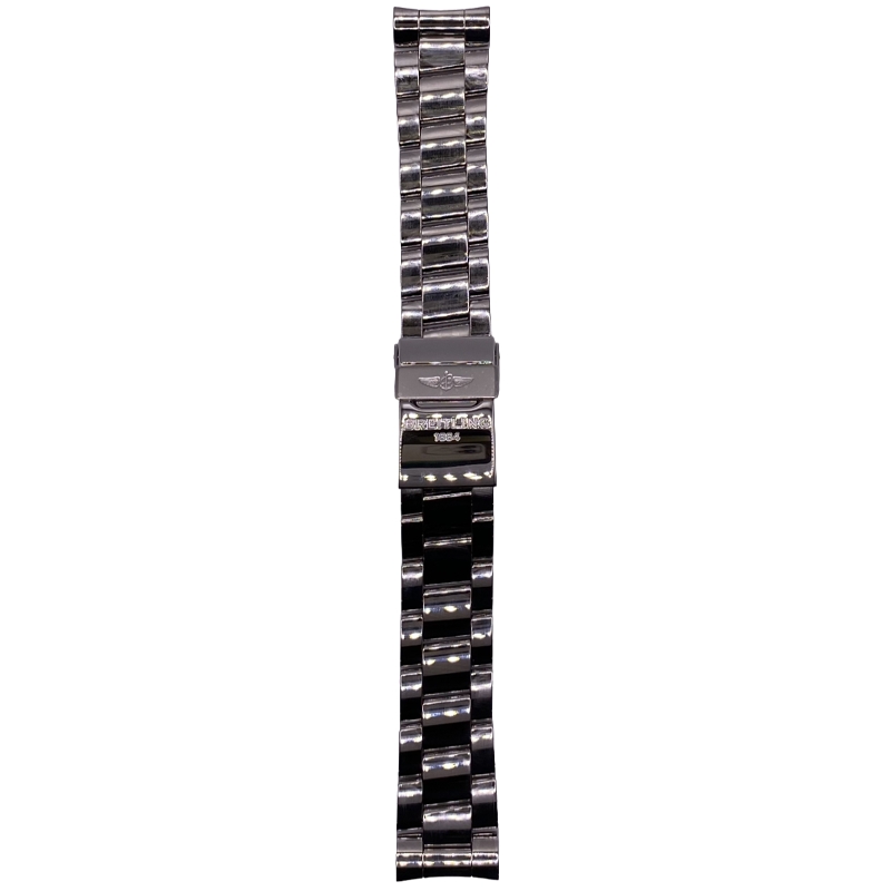 Браслет Breitling 164A, из полированной стали, стальной, размер 22 мм