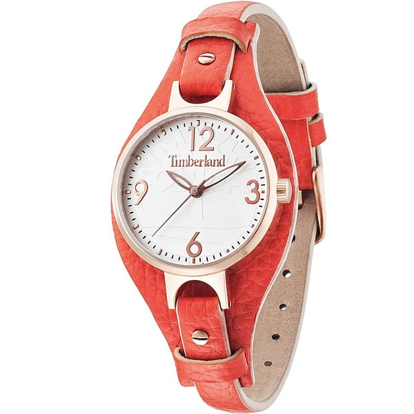 Ремень Timberland 03-TBL.14203LSR/01, из кожи телёнка, оранжевый, размер 8 мм