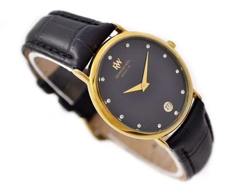 Ремень Raymond Weil SI1601-JSB-C-4, из кожи телёнка, черный, размер 16 мм