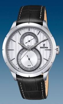 Ремень Festina BC10349, из кожи телёнка, черный, размер 23 мм