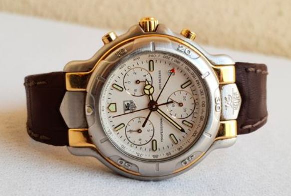 Ремень Tag Heuer FC6128, из кожи аллигатора, коричневый