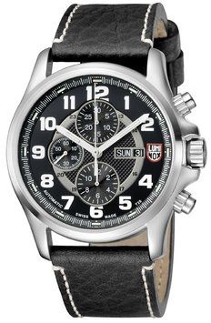 Черный ремешок из кожи теленка, застежка из нерж. стали, для luminox auto