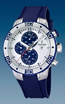 Ремень Festina BC08238, из каучука, темно-синий, размер 12.5 мм