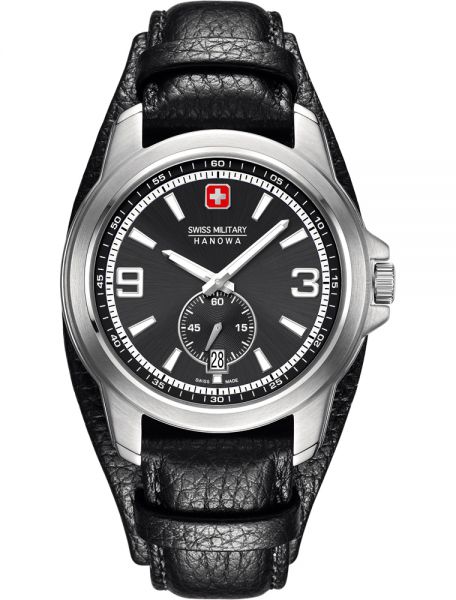 Ремень Swiss Military Hanowa STL 06-4216.04.007, из кожи телёнка, черный, размер 20 мм