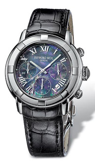 Ремень Raymond Weil SC2101-BD-R8, из кожи аллигатора, черный, размер 21мм