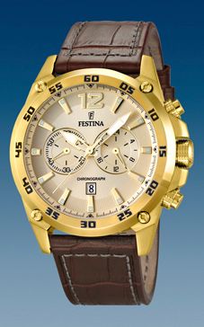Ремень Festina BC09009, из кожи телёнка, коричневый, размер 25 мм