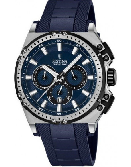 Ремень Festina BC09488, из каучука, синий, размер 25 мм