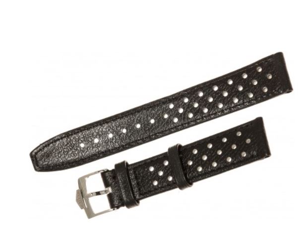 Ремень Tag Heuer BC0726, из кожи телёнка, черный, размер 15.8 мм