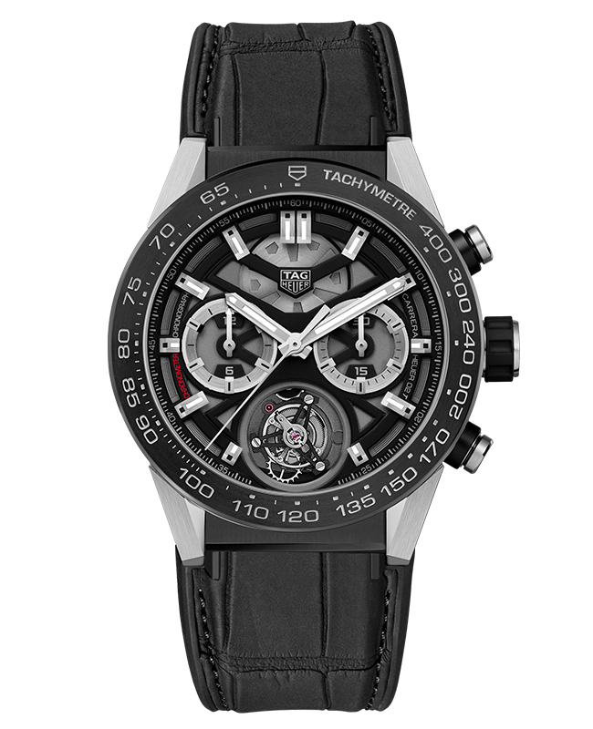 Ремень Tag Heuer FC6377, из кожи аллигатора и каучука, черный