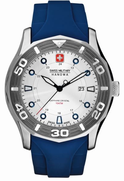 Ремешок из полиуретана синий для часов Swiss Military Hanowa Oceanic коллекция Navy line