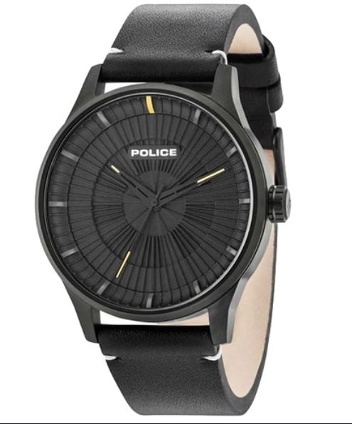 Ремень Police 03-PL.15038JSB/02, из кожи телёнка, черный, размер