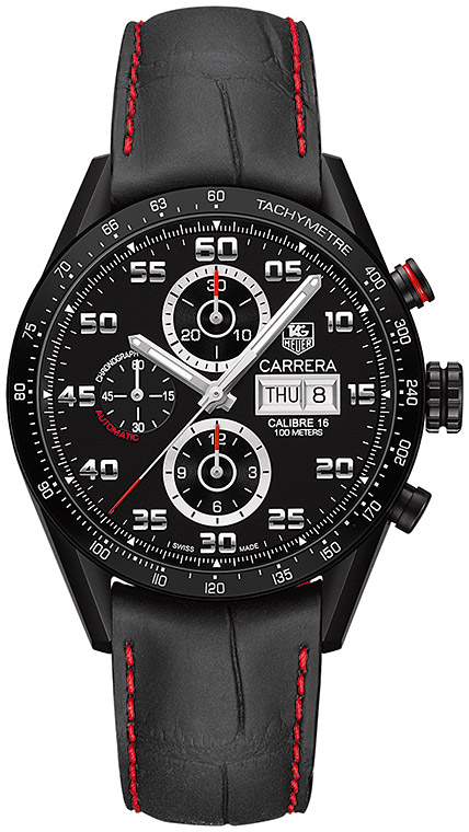 Ремень Tag Heuer FY6237, из кожи аллигатора, черный