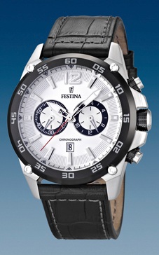 Ремень Festina BC08231, из кожи телёнка, черный, размер 25 мм