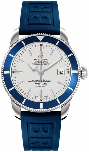 Ремень Breitling 187s, из каучука, синий, размер 22/20 мм, под пряжку