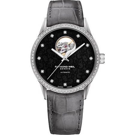 Ремень Raymond Weil SC2007-2750-C-6, из кожи крокодила, серый, размер 20 мм