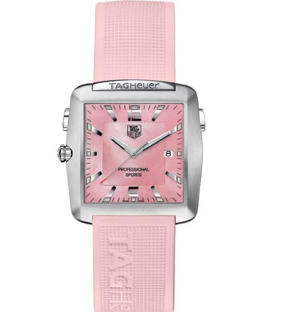 Ремень Tag Heuer FT6011, из каучука, розовый