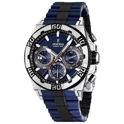 Браслет для часов FESTINA оригинал из нерж. стали и каучука синий 24 мм для часов FESTINA TOUR DE FRANCE (F16659/6 с конечными звеньями)