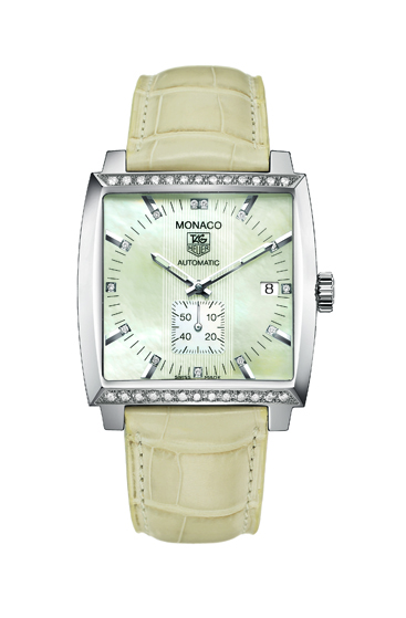 Ремень Tag Heuer FC6215, из кожи аллигатора, бежевый