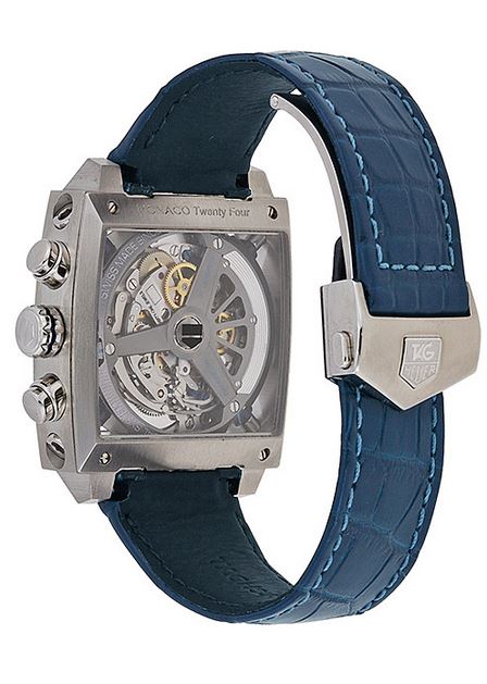 Ремень Tag Heuer FC6299, из кожи аллигатора, синий