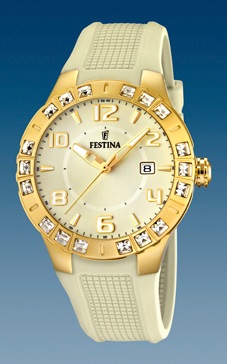Ремешок из каучука кремовый 15 мм для часов FESTINA DREAM (F16582/2)