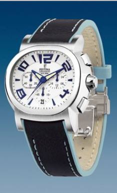 Ремень Festina BC04132, из кожи телёнка, черный, размер 23 мм