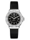 Ремень Tag Heuer FC6218, из кожи телёнка и сатина, черный, размер 17/15 мм