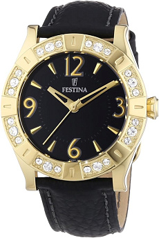Ремень Festina BC07771, из кожи телёнка, черный, размер 20 мм
