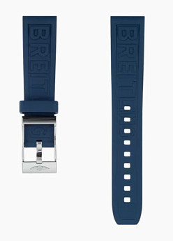 Ремень Breitling 189S, из каучука, синий, размер 20/18 мм, под застежку