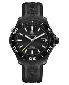 Ремень Tag Heuer BT0721, из каучука, черный, размер 19 мм