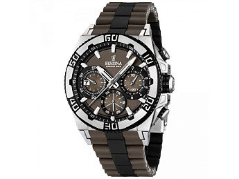 Браслет для часов FESTINA оригинал из нерж. стали и каучука коричневый 24 мм для часов FESTINA TOUR DE FRANCE (F16659/4 с конечными звеньями)