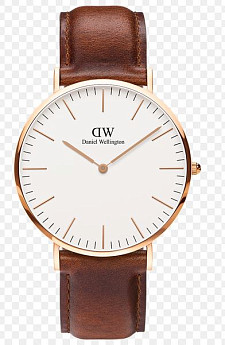 Ремень Daniel Wellington DW00200006, из кожи телёнка, коричневый, размер 20 мм