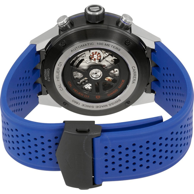 Ремень Tag Heuer FT6052, из каучука, синий