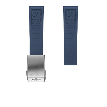 Ремень Breitling 149S, из каучука, синий, размер 20/18 мм
