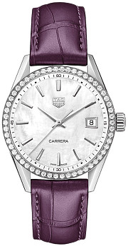 Ремень Tag Heuer FC8261, из кожи аллигатора, фиолетовый