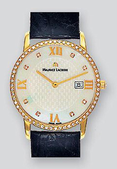 Ремень Maurice Lacroix ML550-000065, из кожи крокодила, черный, размер 