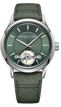 Ремень Raymond Weil SN2204-2780-C-8, из кожи телёнка и сатина, зеленый, размер