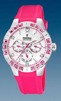 Ремень Festina BC07567, из каучука, фуксия, размер 15 мм