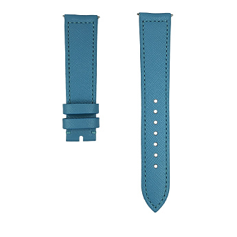 Ремень Breitling 545X, из кожи телёнка, голубой, размер 18/16 мм