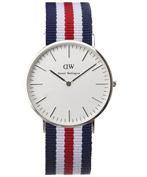 Ремень Daniel Wellington 0402DW, из нейлона, триколор, размер 20 мм