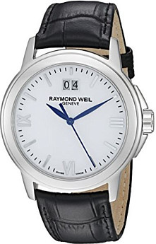 Ремень Raymond Weil SI2201-BAB-R-8, из кожи телёнка, черный, размер 22 мм