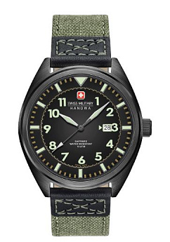 Ремень Swiss Military Hanowa STL 06-4258.13.007, из кожи телёнка, 21мм, зеленый
