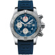Ремень Breitling 157S, из каучука, синий, размер 22/20 мм, под клипсу